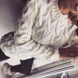 RUGOD Women 2017 Spring Twisted Knitted Sweaters and Pullovers Autumn Winter Loose Knitwear O Neck Long Sleeve Sweter mujer