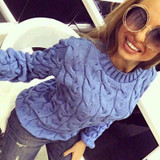 RUGOD Women 2017 Spring Twisted Knitted Sweaters and Pullovers Autumn Winter Loose Knitwear O Neck Long Sleeve Sweter mujer