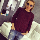 RUGOD Women 2017 Spring Twisted Knitted Sweaters and Pullovers Autumn Winter Loose Knitwear O Neck Long Sleeve Sweter mujer