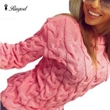RUGOD Solid Women Sweaters And Pullovers Loose Knitted Pullover Female Tops Autumn&amp;Winter Long Sleeve Jumper Sweater pull femme