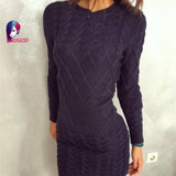 Rugod Hot Spring Dress 2018 Women Sweater Warm Dresses Women Clothes Ladies Long Sleeve Bodycon Dress Casual Knitted Dress