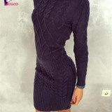Rugod Hot Spring Dress 2018 Women Sweater Warm Dresses Women Clothes Ladies Long Sleeve Bodycon Dress Casual Knitted Dress