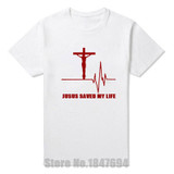 New Jesus Saved My Life T Shirt Savior God Religion Prayer Faith Christian Tshirts Cotton Short Sleeve T-shirts