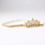 New Girl's Head Accessories Hairbands  Princess Queen Rhinestone Tiara Elastic Hair Band Headband Kids Flower Crown Headwear