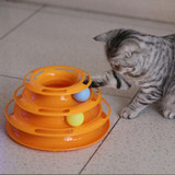 New Funny Pet Toys Cat Crazy Ball Disk Interactive Amusement Plate Play Disc Trilaminar Turntable Cat Toy