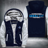 New Footballs Jacket Super Warm Thicken Fleece Zip Up Hoodie Men's Coat Free Shipping USA size plus size best NO.2 Blue