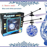 New Flying Ball Blue And White Porcelain Pattern Luminous Intelligent Induction Flying Toy