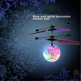 New Flying Ball Blue And White Porcelain Pattern Luminous Intelligent Induction Flying Toy