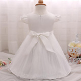 New Flowers Pearls Baby Girls Party Dress Toddler Girl Birthday Dress Kids Princess Wedding tutu Dress Baby Christening Clothing