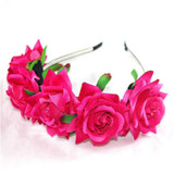 New Flower Garland Floral Bride Headband Hairband Wedding Party Prom Festival Decor Princess Floral Wreath Headpiece BZ678647