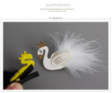 New Lovely Cartoon Black And White Swan Baby Hairpins Kids Hair Clips Girls Hair Accessories Princess Barrette Children Headwear