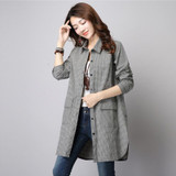 New Long Sleeve Casual Blouse women Turn Down Collar Plaid Shirt blusas Feminino Female Blouses All-match Women Tops cardigan