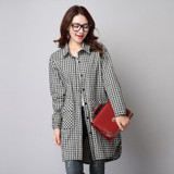 New Long Sleeve Casual Blouse women Turn Down Collar Plaid Shirt blusas Feminino Female Blouses All-match Women Tops cardigan
