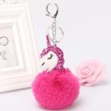 New listing girl favorite Soft Rabbit Fur Ball Fox Keychain Plush Car Key Ring Car Key Pendant Four colors are available Bag