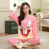 New Listing 2016 Autumn /Winter Carton Pyjamas Women Girl Pajama Sets Cartoon Sleepwear Pajamas for women Long-Sleeved Tracksui
