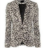 New Leopard Women Fashion Jacket Spring and Autumn Sexy Cardigan Slim Knitted Outerwear Coat  A225