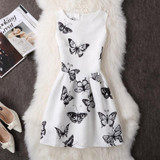 New Ladies Party Dress Women Summer Office Ladies O Neck Jacquard Print Vintage Ball Gown Slim Vest Dresses Vestidos Clothes