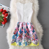 New Ladies Party Dress Women Summer Office Ladies O Neck Jacquard Print Vintage Ball Gown Slim Vest Dresses Vestidos Clothes