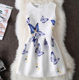 New Ladies Party Dress Women Summer Office Ladies O Neck Jacquard Print Vintage Ball Gown Slim Vest Dresses Vestidos Clothes