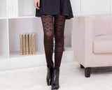 New Lace Leggings For Women Winter Velvet Warm Leggings Black Plus Cashmere Thick Warm Autumn Slim Legging Elastic High Quality