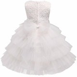 New Lace Flower Princess Girl Tutu Dress for First Holy Communion Wedding Pageant Party Formal Gown Children Prom Dresses
