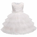 New Lace Flower Princess Girl Tutu Dress for First Holy Communion Wedding Pageant Party Formal Gown Children Prom Dresses