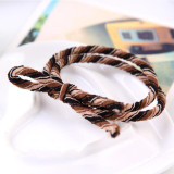 New Korean Crude Rubber Band Striped Colorful Girl Elastic Hair Bands Handmade Tie Knot Bow Hair Rope Hair Accessories For Women