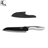 New Kitchen Knives MU Brand 7 Inch Japanese Cook's Knife Best Stainless Steel Black Blade Sharp Santoku Knife With A Free Cover