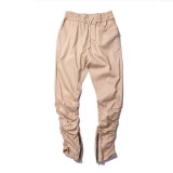 new khaki army Pants Casual Skinny Zipper botton Sweatpants Solid Hip Hop high street Trousers  Pants Men Joggers Slimming pants
