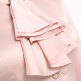 Ruffles Collar Casual Women Blouse Female Elegant Pink Slim Fit Shirt Ladies Tops Office Ladies OL New Style Fashion Work wear