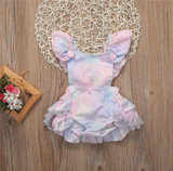 Ruffles Cute Jumpsuit Outfits Clothing Summer Sunsuit 0-24M Cute Newborn Baby Girls Clothes Tops Floral Bodysuit Short Sleeve