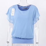 Ruffle Chiffon Blouse Short Sleeve New Fashion 2018 Summer Tops And Blouses 5XL Plus Size Women Clothing Loose Casual Shirt