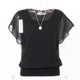 Ruffle Chiffon Blouse Short Sleeve New Fashion 2018 Summer Tops And Blouses 5XL Plus Size Women Clothing Loose Casual Shirt