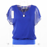 Ruffle Chiffon Blouse Short Sleeve New Fashion 2018 Summer Tops And Blouses 5XL Plus Size Women Clothing Loose Casual Shirt