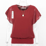 Ruffle Chiffon Blouse Short Sleeve New Fashion 2018 Summer Tops And Blouses 5XL Plus Size Women Clothing Loose Casual Shirt