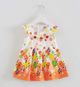Retail 2017 Baby girl fashion dress print pearl kids summer dresses girls Brand dress princess baby dress free shipping