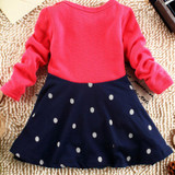 Retail 2017 Autumn Winter Fashion Girls Dress Children Long Sleeve Flower Dress Mini Princess Dresses