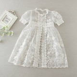 Retail 2016 New Newborn Baby Girl Christening Gown 3pcs Sets Infant Girls Princess Lace Baptism Dress Toddler Baby Clothes E1785
