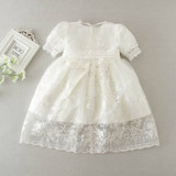 Retail 2016 New Newborn Baby Girl Christening Gown 3pcs Sets Infant Girls Princess Lace Baptism Dress Toddler Baby Clothes E1785
