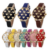 relojes mujer 2016 Ladies Geneva Watches Heart Fashion Elegant Women Dress Watch PU Leather Quarzt-Watch Relogio feminino