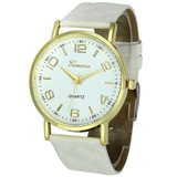 Relojes Mujer 2016 Geneva Fashion Brand Quartz Watch Women Casual Wristwatch Clocks Men Leather Band Watches Relogio Masculino