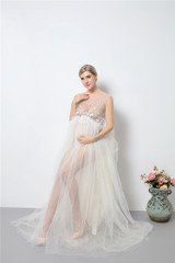 Fashion Lace Maternity Dresses Long Maternity Photography Props Sexy Pregnant Dress Pregnancy Dress for Maternity Photo Props