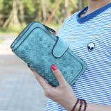 Fashion Knitting Women Wallet matte pu leather wallet long pattern Purse Women Brand Ladies Wallet purse female Carteira