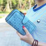 Fashion Knitting Women Wallet matte pu leather wallet long pattern Purse Women Brand Ladies Wallet purse female Carteira