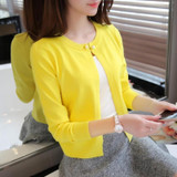 Fashion Knitting Cardigan Short Thin Coat Spring And Summer New Women Long-Sleeved Sold Color Sweater Cardigans Female Clothings