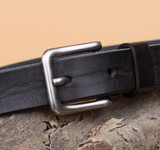 Fashion kids leather belt genuine leather distressed belt kidsfashionable casual all-match brief pin buckle belt 85cm long