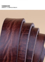 Fashion kids leather belt genuine leather distressed belt kidsfashionable casual all-match brief pin buckle belt 85cm long