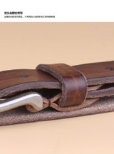 Fashion kids leather belt genuine leather distressed belt kidsfashionable casual all-match brief pin buckle belt 85cm long