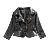 Fashion Kids Jacket PU Leather Girls Jackets Clothes Children Outwear For Baby Girls Boys Clothing Zipper Coats Costume 2-6Y