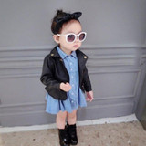 Fashion Kids Jacket PU Leather Girls Jackets Clothes Children Outwear For Baby Girls Boys Clothing Zipper Coats Costume 2-6Y
